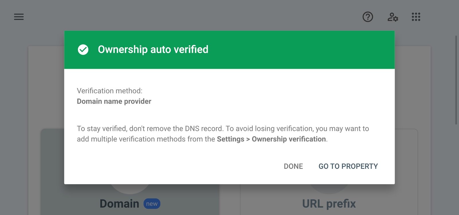 GSC Ownership auto verified